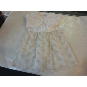 Wonder Nation 2T dress and fuzzy shaw special occaison cream gold Beautiful NEW